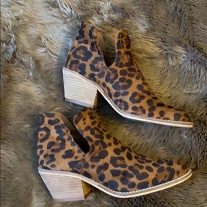 Leopard ankle booties